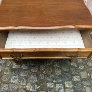 Curved commode with 3 drawers in Louis XV style, made of oak, 1980.