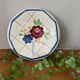 Antique salad bowl / fruit bowl on a pedestal in Gien earthenware