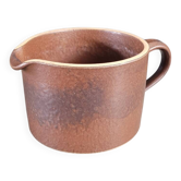 Pichet - pot à crème- en faience émaillée marron
