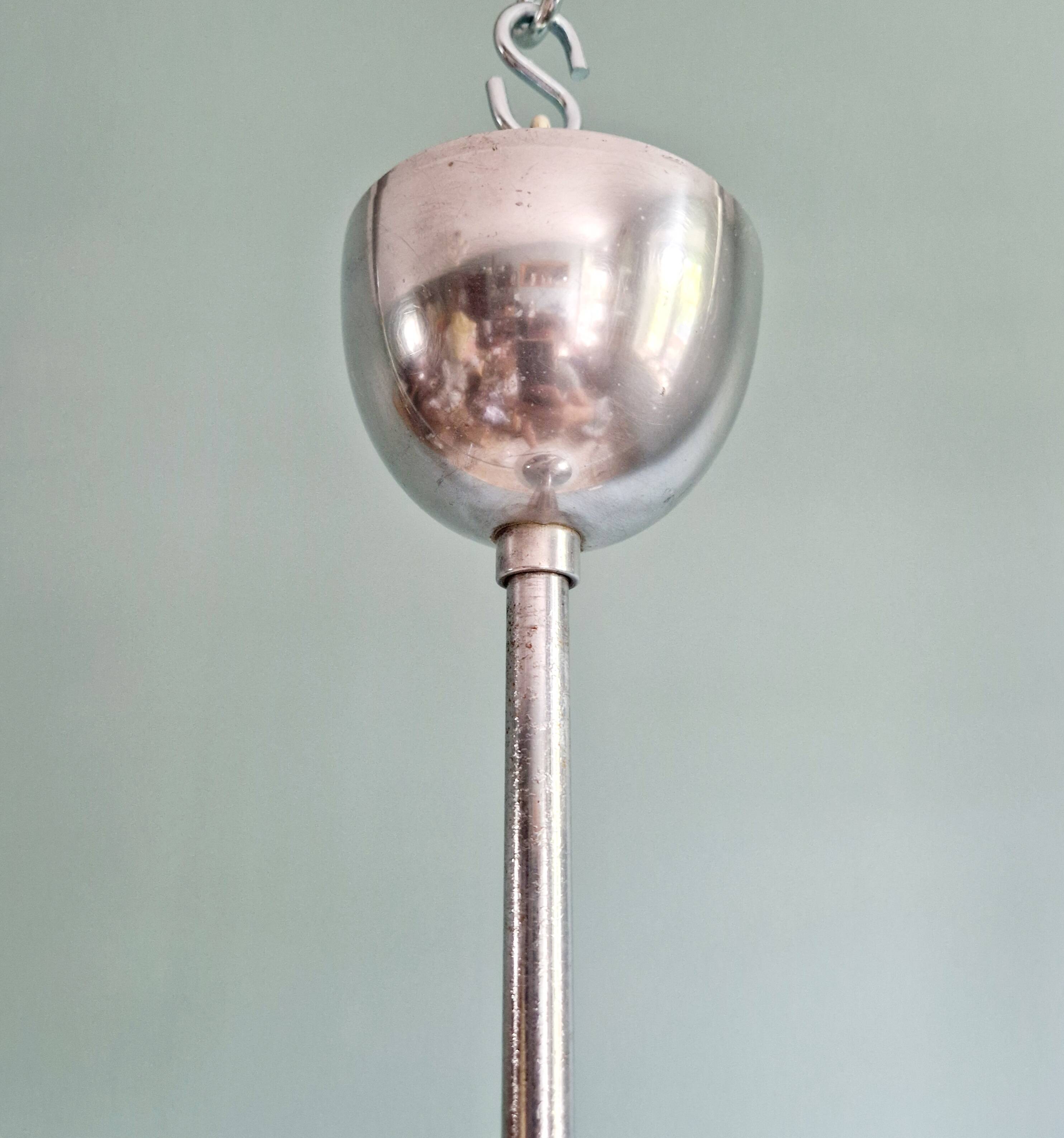 Art Deco pendant light in white opaline glass, 1920s-30s