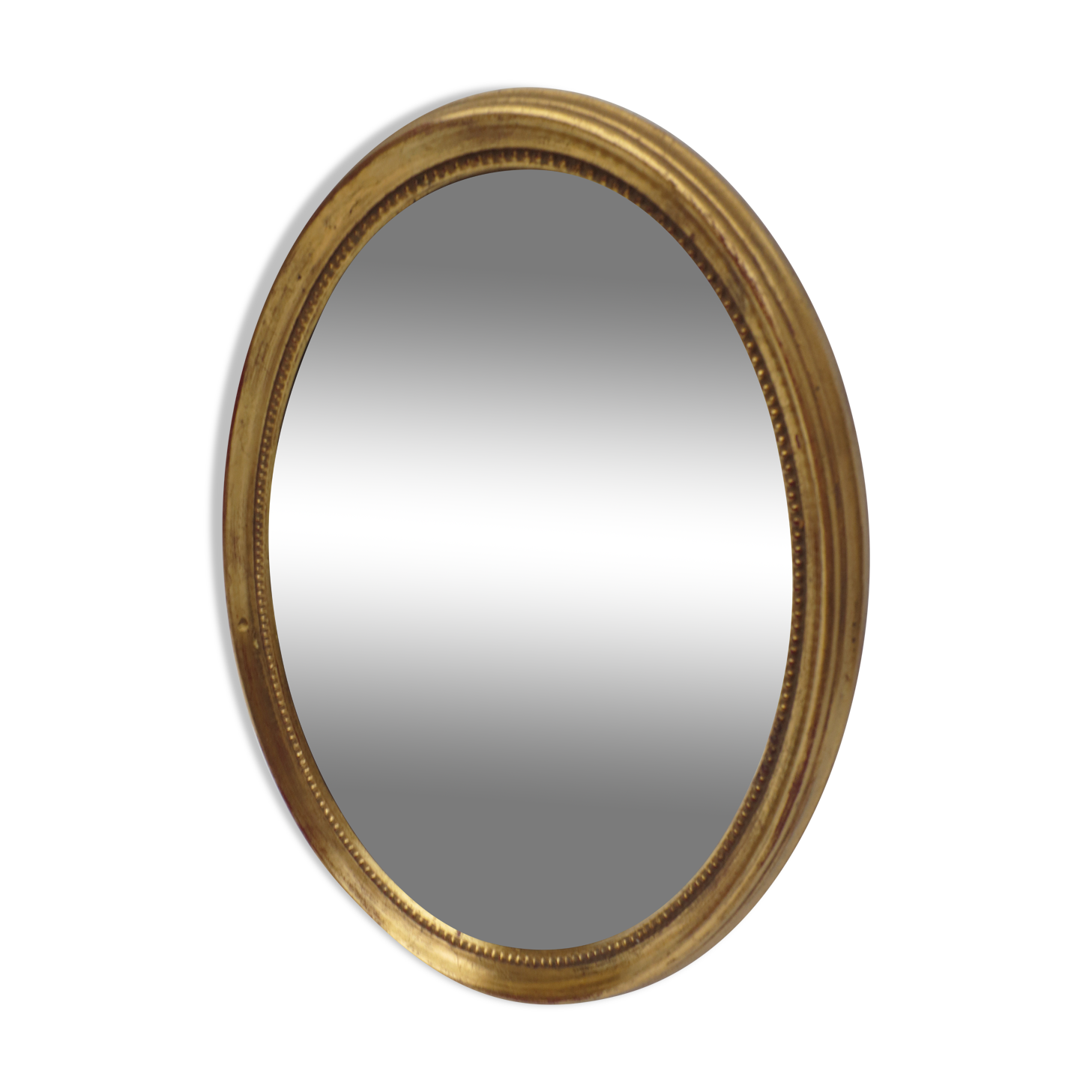 Oval wooden mirror gilded tower, medallion type