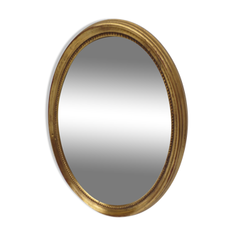 Oval wooden mirror gilded tower, medallion type