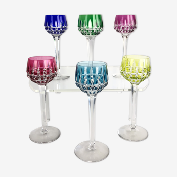 Set of 6 Rhone wine glasses in crystal in Saint Louis