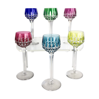 Set of 6 Rhone wine glasses in crystal in Saint Louis