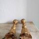 Pair of gold candlesticks with leaf