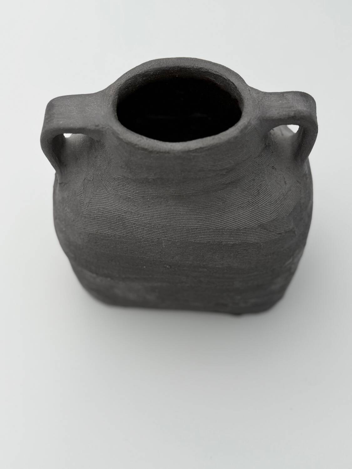 Black stoneware vase
