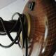 Plate table lamp, wooden, art deco