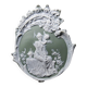 Médaillon mural rococo ancien en biscuit bichrome Jasperware