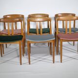 Teak chairs danish design set 1960s new upholstery