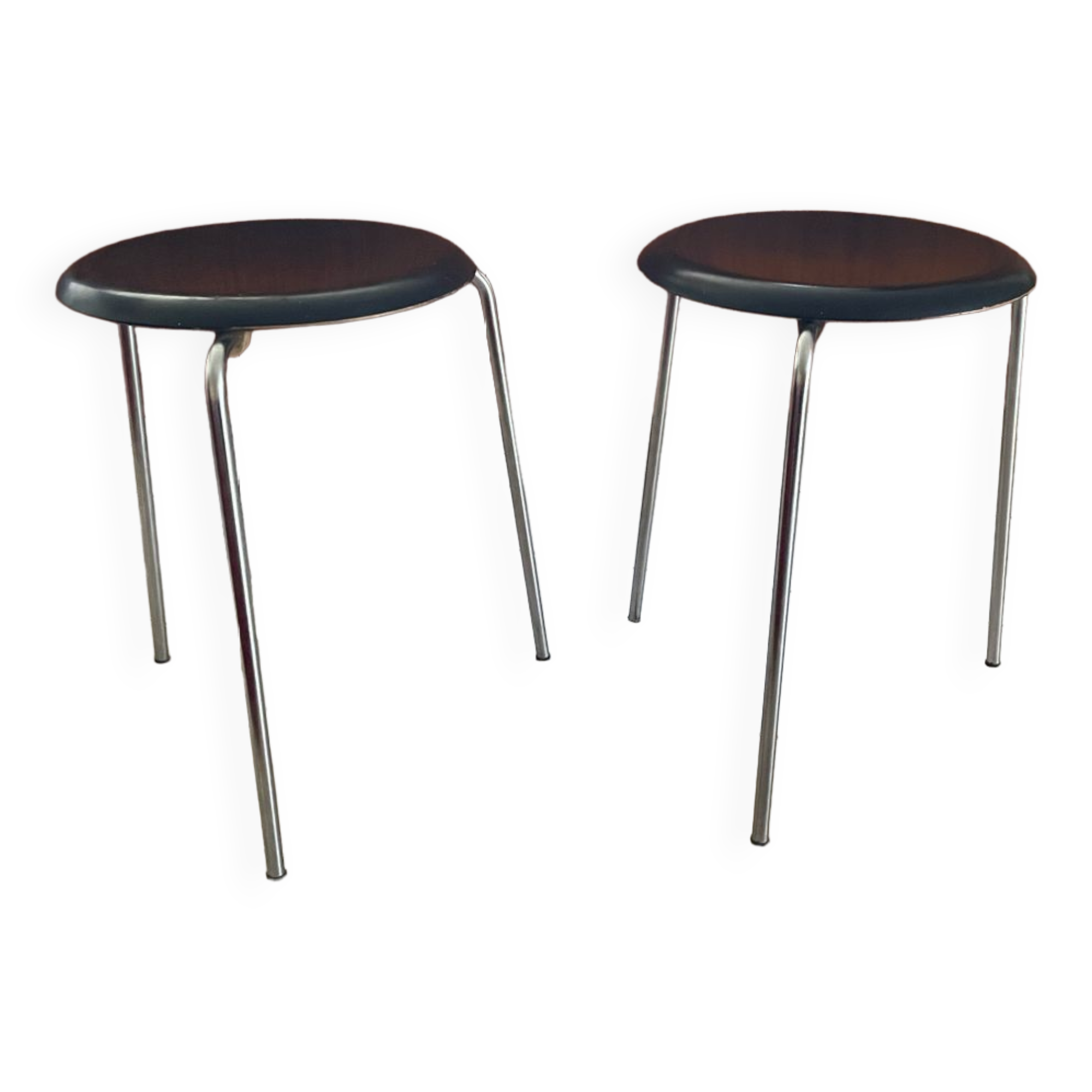 Paire De Tabourets Arne Jacobsen Dot 3170 Pour Fritz Hansen - Design Danois Années 50