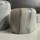 Set of 5 nesting candle holders in white marble.