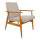 Fauteuil scandinave en tissu tressé beige