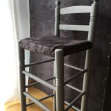 High chair in velvet fabric