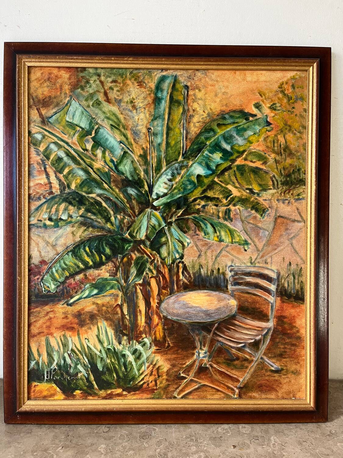Banana trees on Rue du Havre, signed, 1988
