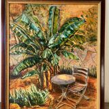 Banana trees on Rue du Havre, signed, 1988