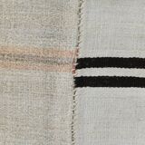 Beige & Black Striped Vintage Kilim Rug, 170x256 Cm