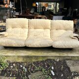 Marsala couch 3-seater cream leather Ducaroy for Linge roset