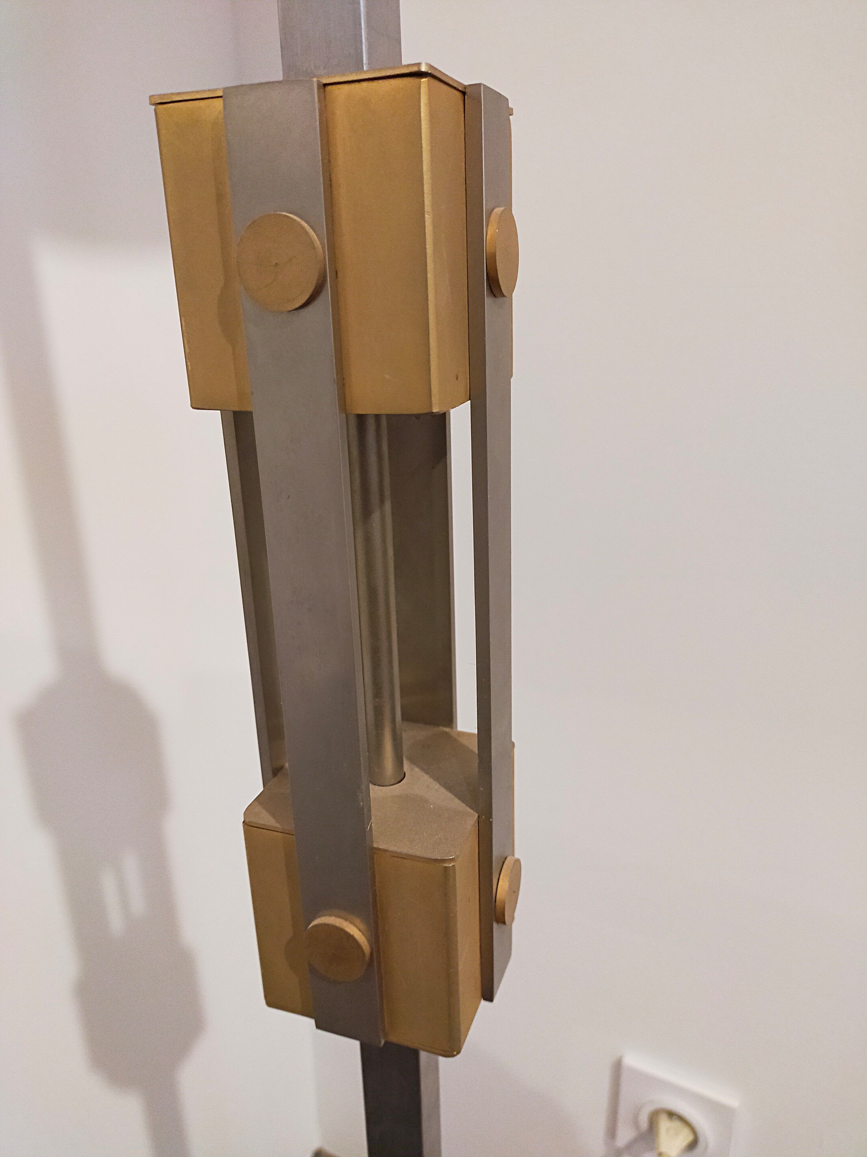 Floor lamp in chrome and brass metal 1970