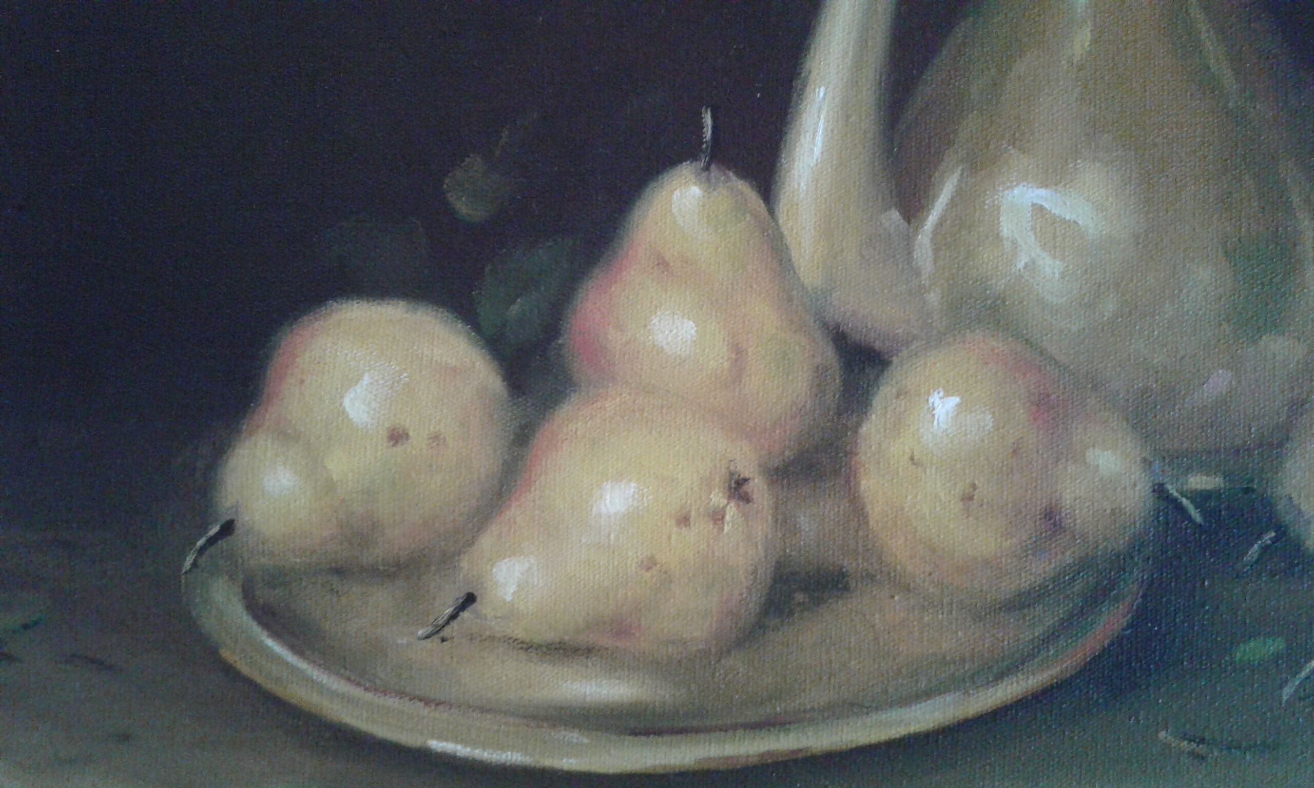 oil on canvas table. Dead Life with Pears