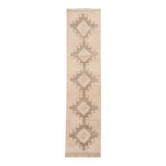 3x12 Beige & Brown Antique Turkish Runner Rug, 90x382Cm