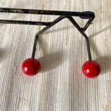 Coat rack metal and wood, 4 hooks, 50s