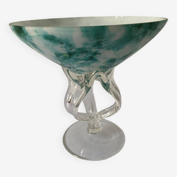 Large blown glass bowl attributed to Jozefina Krosno