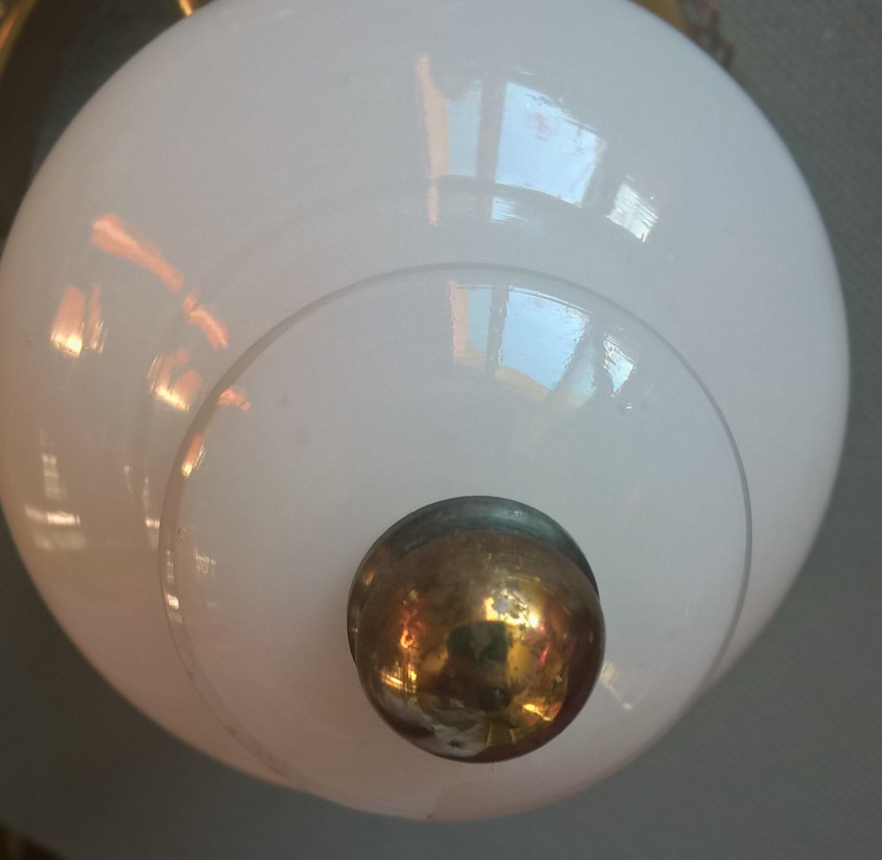 Gloss metallic patinated and gold and double opalines three fires Scandinavian style of the 30s