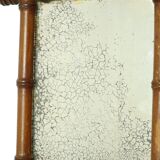 Antique Wooden Faux Bamboo Mirror France 40x34cm