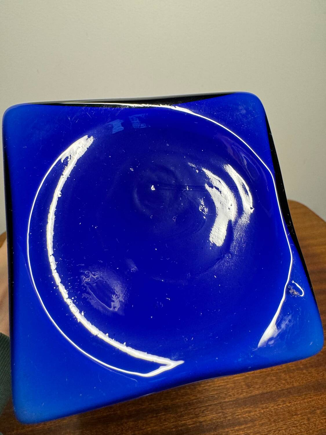 Vintage blue opaline vase