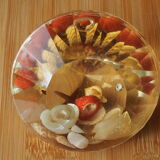 Resin clipboard with inclusion of shells, diamond-shaped