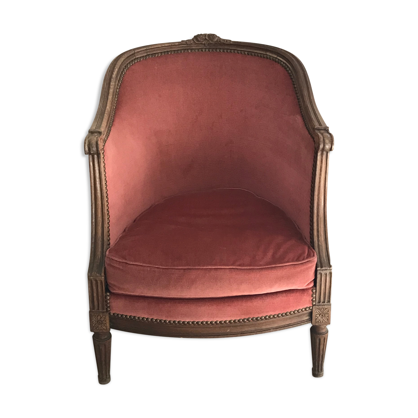 Velvet shepherdess armchair