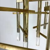 Sciolari 9 lights slight gilded chrome and perspex Chandelier model Ice, Italy 60s