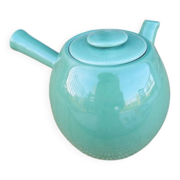 Old green ceramic kyusu teapot