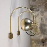 Pair of brass eyeball wall lights