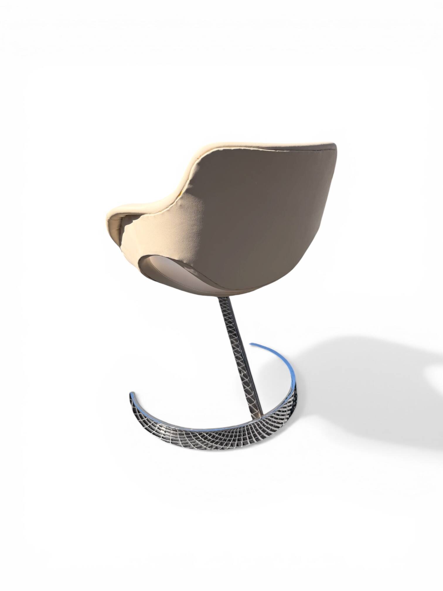 Ensemble Euro Steel International Space Age : Table Verre & 4 Chaises