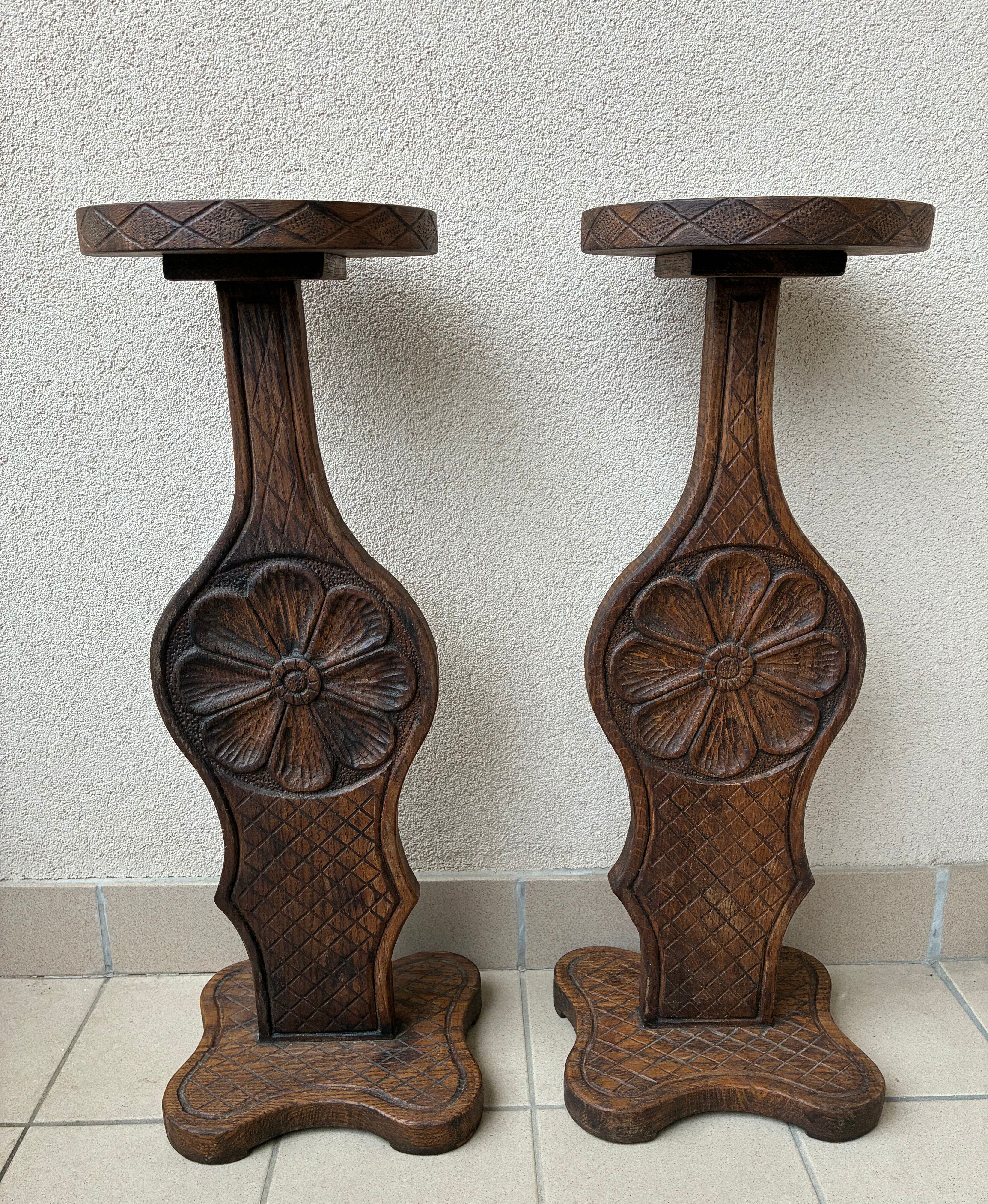 Paire de Porte-plantes vintage