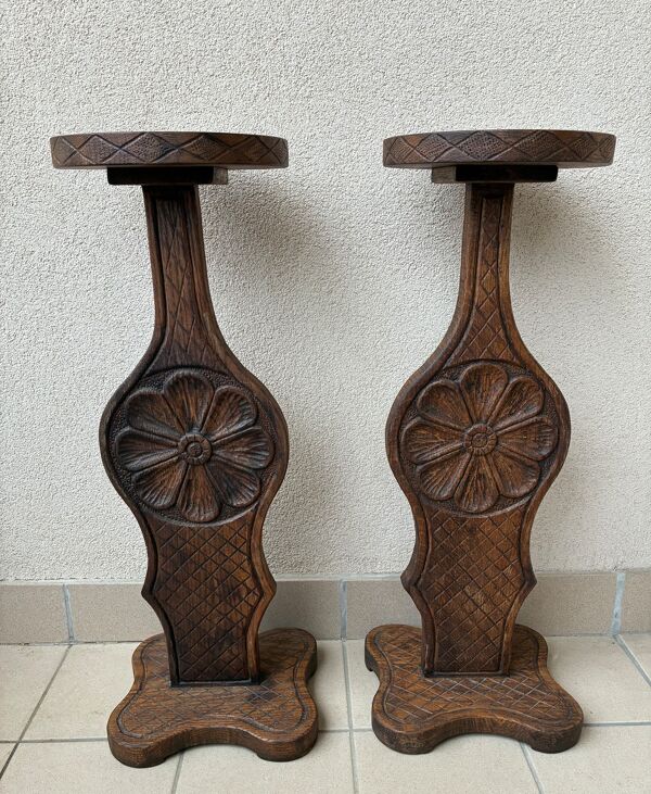 Paire de Porte-plantes vintage