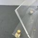 Vintage Acrylic Magazine Rack with Gold / Brass details, Plexiglas