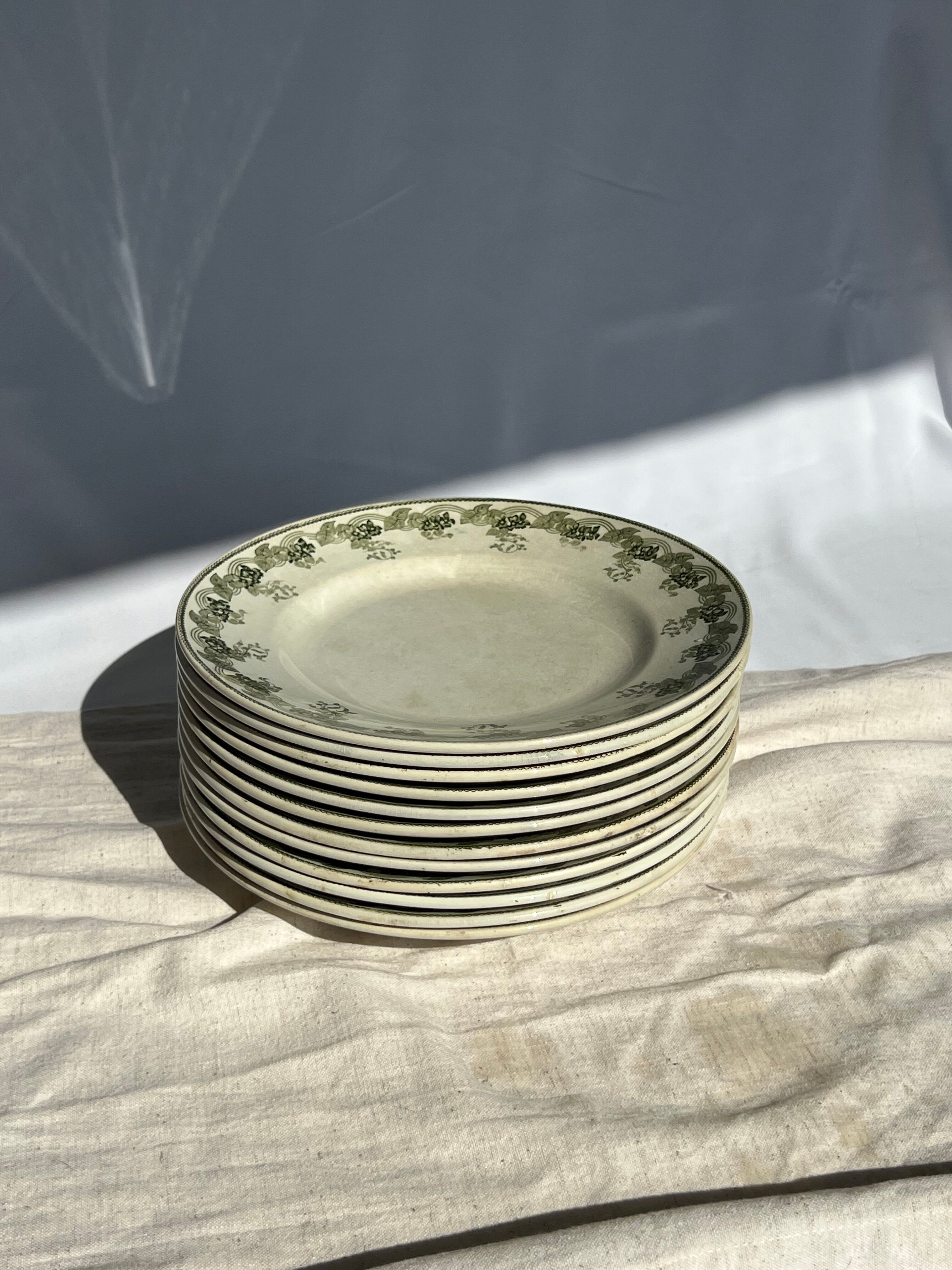 Moulin Des Loups & Hamage 12 plates model "Violetta" early twentieth century