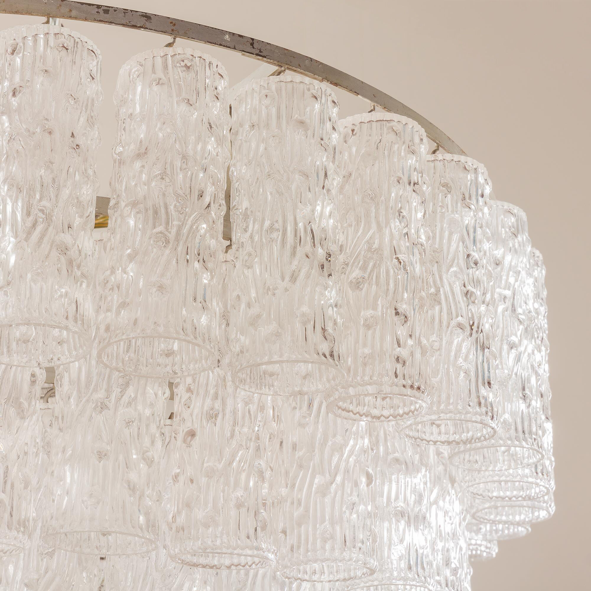 Italian Murano glass chandelier attributed to Venini, 1970s