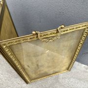 Antique brass fireplace screen from the 19th century by Bouhon Frères.