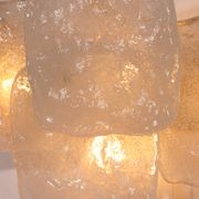 J.T. Kalmar Midcentury Ice Glass Wall Sconces Austria 1960