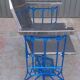 Electric blue metal armchair