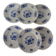 6 Sarreguemines Aubusson plates 429112 blue flowers faience
