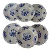 6 Sarreguemines Aubusson plates 429112 blue flowers faience