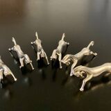 6 porte-couteaux en métal forme cheval