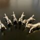 6 horse-shaped metal knife holders