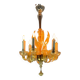Venetian Murano glass chandelier sprinkled with gold, circa 1950