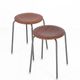 Ensemble de 2 tabourets des années 60 / teck / acier / design industriel danois.