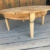 Table basse ronde en bois brut